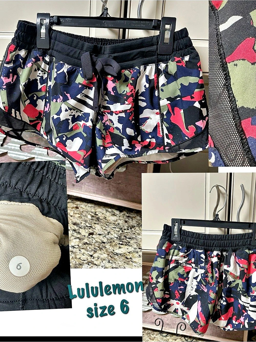 Lululemon Tracker Short V 4" Abstract Print Shorts Size 6 Like New